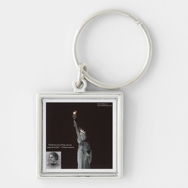 Emma Lazarus & Statue Of Liberty Gifts & Cards Keychain (Front)