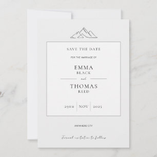 EMMA Mountain Minimalist Dove Gray Save the Date