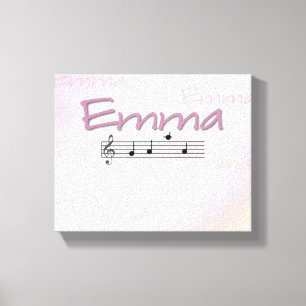 Emma Musical Name Bedroom Nursery Room Canvas Print
