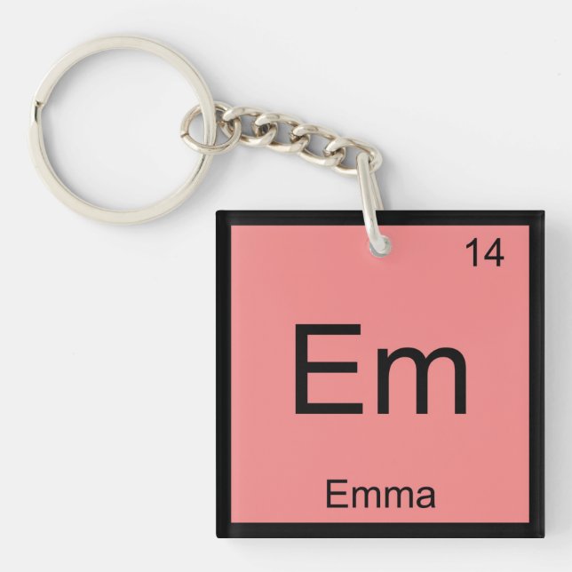 Emma Name Chemistry Element Periodic Table Keychain (Front)