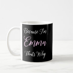 Emma Name Personalized Pink Cute Girl Black Women  Coffee Mug