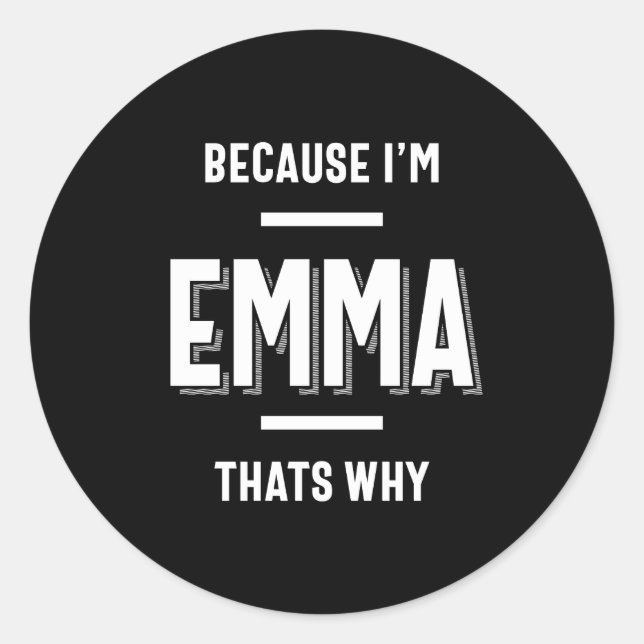 Emma Name Personalized Women Girl Classic Round Sticker (Front)