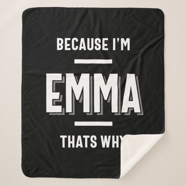Emma Name Personalized Women Girl Sherpa Blanket (Front)