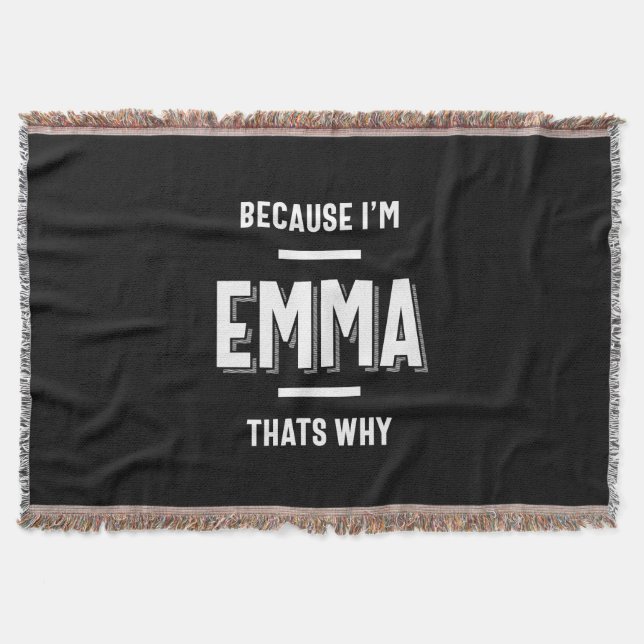 Emma Name Personalized Women Girl Throw Blanket (Front)