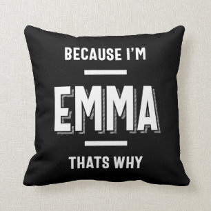 Emma Name Personalized Women Girl Throw Pillow
