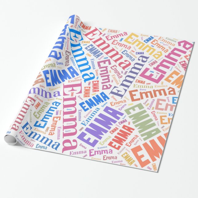 EMMA Name text design Wrapping Paper (Unrolled)