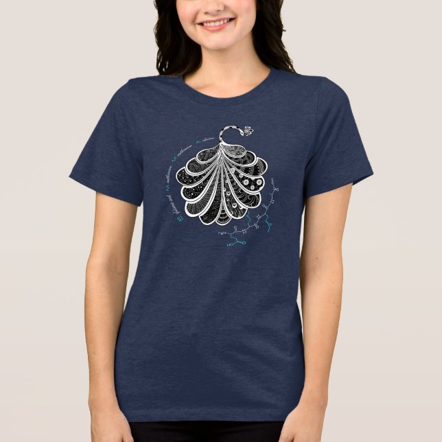 EMMA peptide, peacock w/ custom text, dark Tri-Blend Shirt (Front)