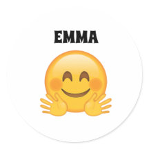 Emma- Personalized Emoji Classic Round Stickers