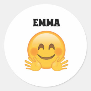 Emma- Personalized Emoji Classic Round Stickers