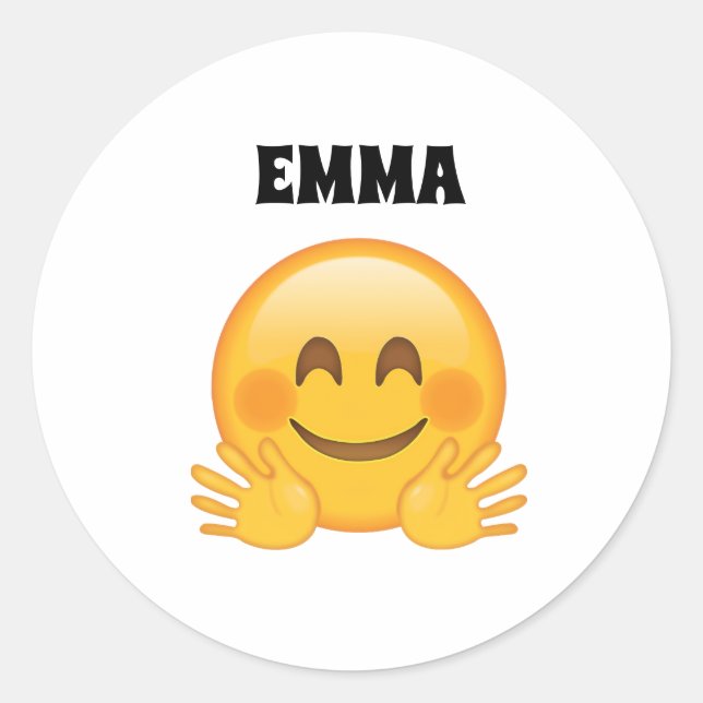 Emma- Personalized Emoji Classic Round Stickers (Devant)