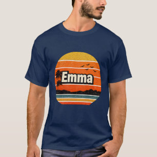 Emma Retro Sunset Personalized Name T-Shirt