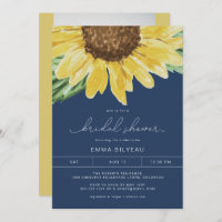 EMMA Rustic Blue Sunflower Floral Bridal Shower