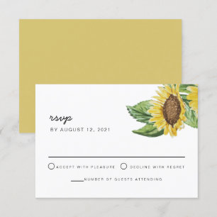 EMMA Rustic Country Sunflower Boho RSVP Card