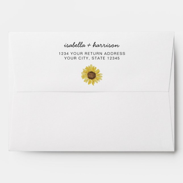 EMMA Rustic Sunflower Envelope with Return Address (Back (Top Flap))