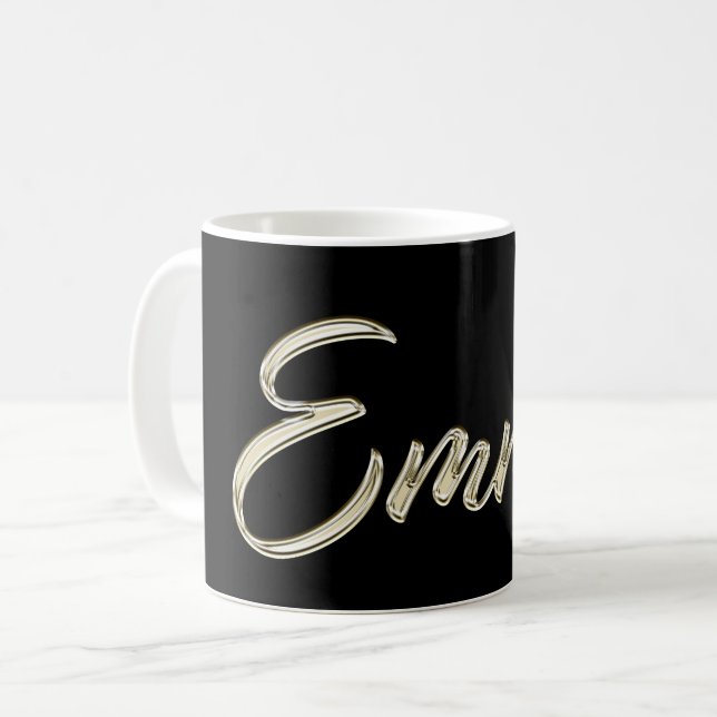 Emma white gold Handwriting Tasse de café (Devant gauche)
