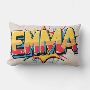 Emma with an explosion lumbar pillow