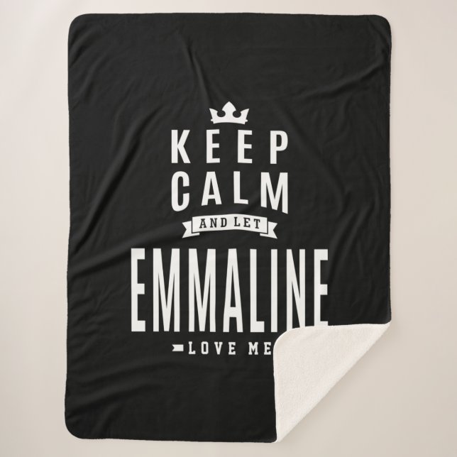 Emmaline Personalized Name Birthday Gift Sherpa Blanket (Front)