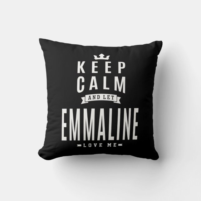 Emmaline Personalized Name Birthday Gift Throw Pillow (Front)