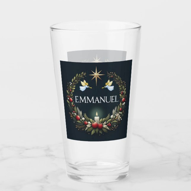 Emmanuel Christmas angels Glass (Front)