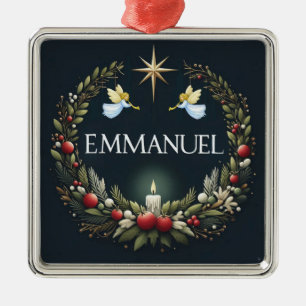 Emmanuel Christmas angels Metal Ornament