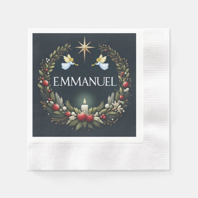 Emmanuel Christmas angels Napkin (Front)