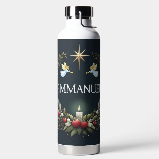 Emmanuel Christmas angels Water Bottle (Left)