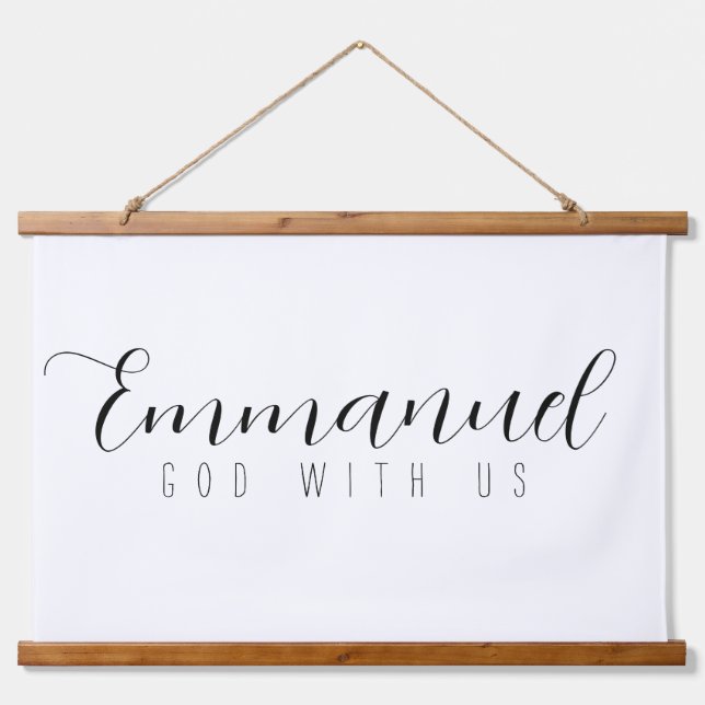 Emmanuel Dieu Avec Nous Bois Suspendu Tapisserie (Devant)