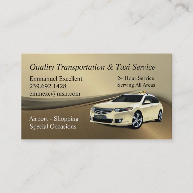 Emmanuel Excellent Taxi Service Business Card (Front)