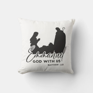 Emmanuel God With Us Nativity Christmas Throw Pillow