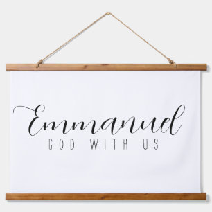  Emmanuel God With Us Wood Hanging Tapestry