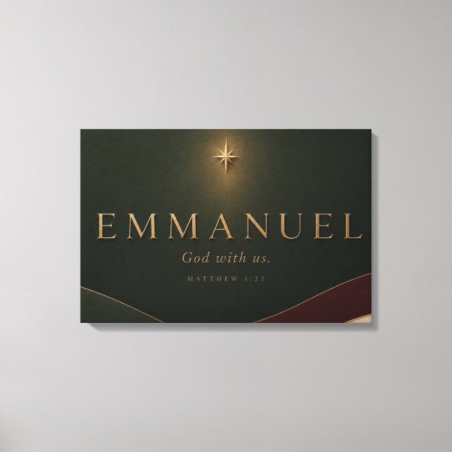 EMMANUEL | Matthew 1:23 Christian  Canvas Print (Front)