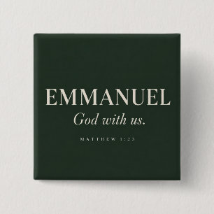 EMMANUEL Matthew 1:23 Christmas 2 Inch Square Button