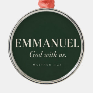 EMMANUEL Matthew 1:23 Christmas Metal Ornament