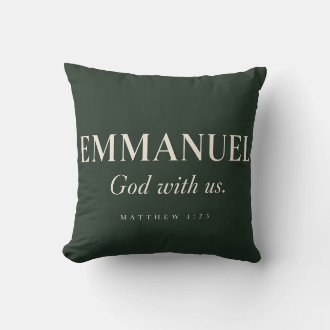 EMMANUEL | Matthew 1:23 | Christmas Throw Pillow (Front)