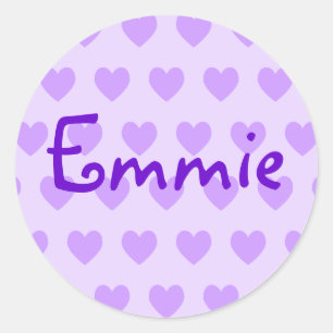 Emmie in Purple Classic Round Sticker