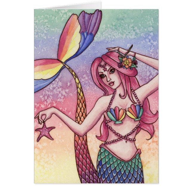 Emmy - carte de sirène d'arc-en-ciel (Devant)