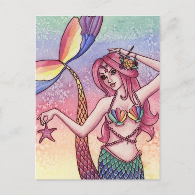 Emmy - Carte postale Rainbow Mermaid (Devant)