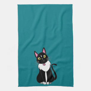 Emmy The Tuxedo Cat Kitchen Towel