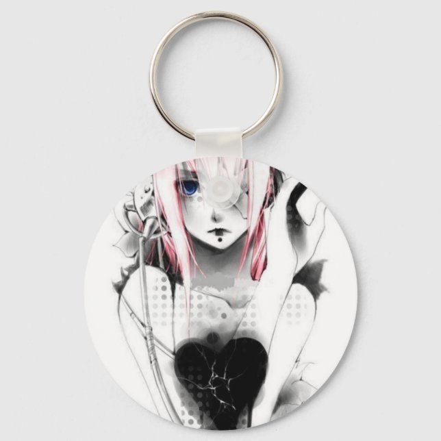 emo anime girl keychain (Front)
