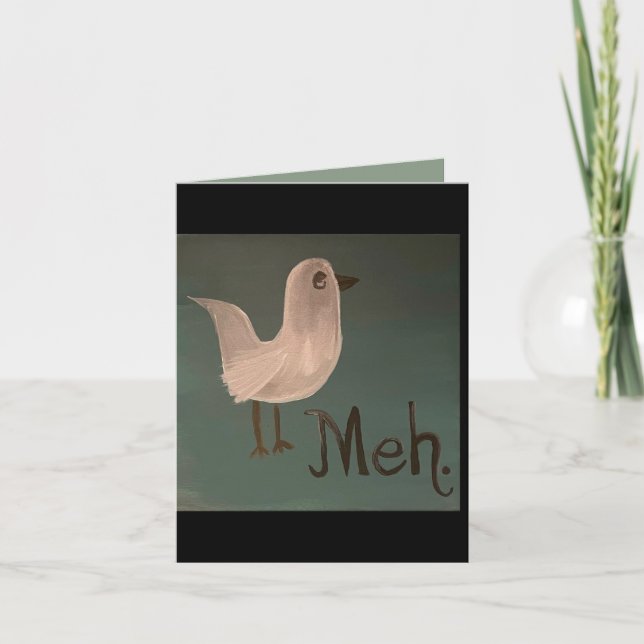 Emo Bird Blank Greeting Card (Front)