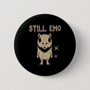 Emo Capybara Goth Punk Still Emo 2 Inch Round Button