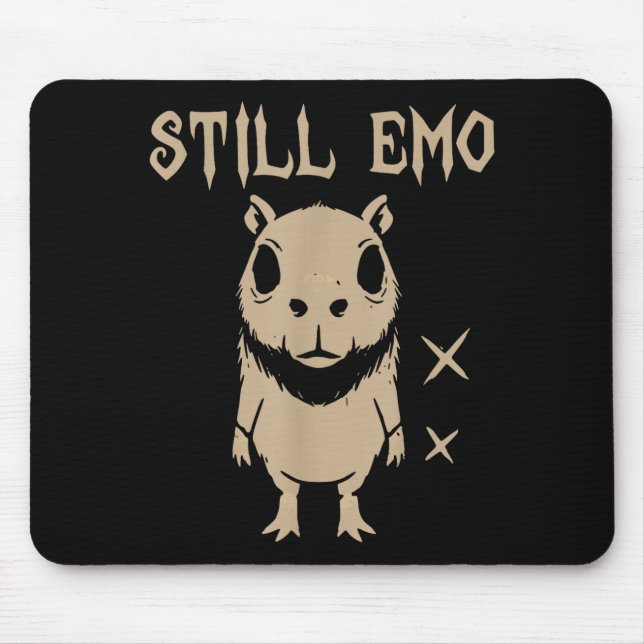 Emo Capybara Goth Punk Still Emo  Mouse Pad (Front)
