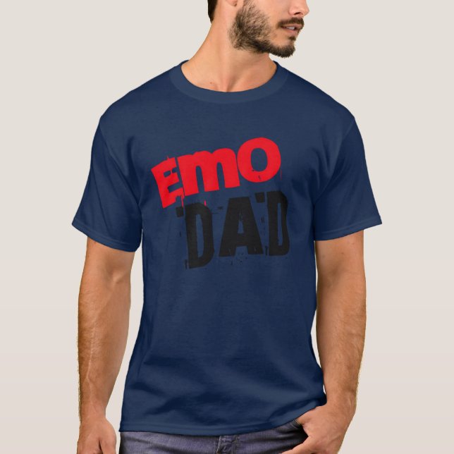 Emo Dad Band for Father funny T-Shirt (Front)