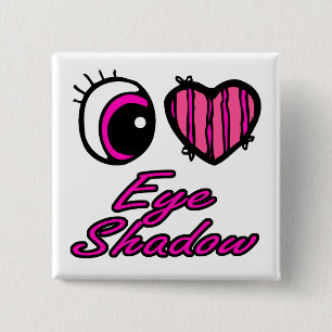 Emo Eye Heart I Love Eye Shadow 2 Inch Square Button