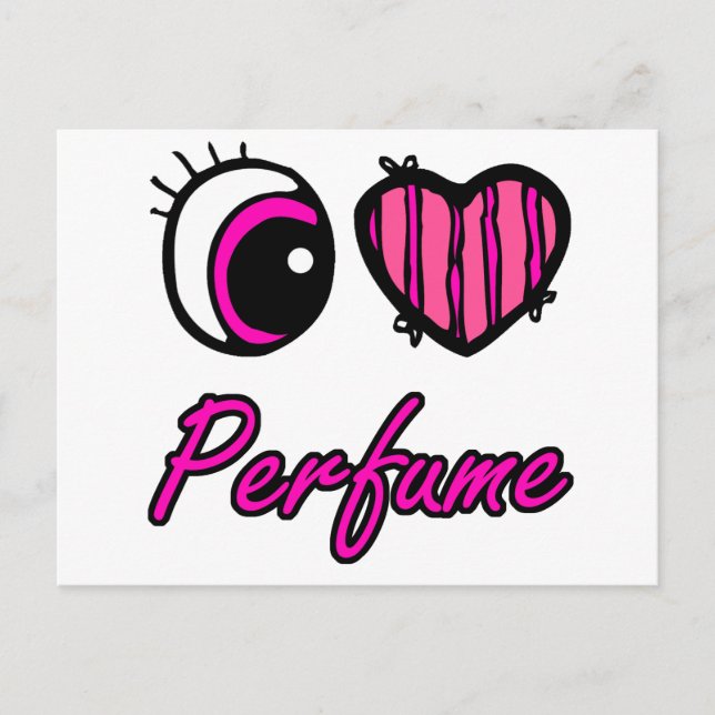 Emo Eye Heart I Love Perfume Postcard (Front)