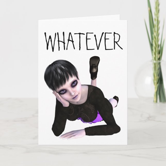 EMO GOTH GIRL CARTES DE RÉCRÉTATION "TOUT EST" (Devant)