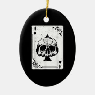 Emo Gothic And Punk Ace of Spades Poker Game Ceramic Ornament