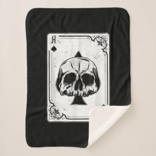 Emo Gothic And Punk Ace of Spades Poker Game Sherpa Blanket