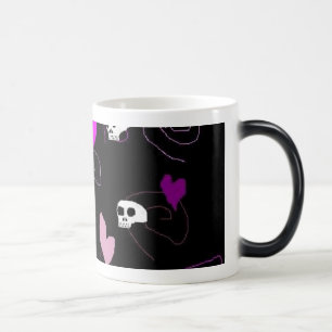 EMO Gothic Skulls & Hearts Magic Mug