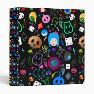 Emo Halloween pattern Binder
